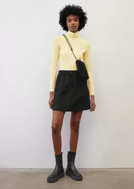 Marc O'polo Productos Recomendados Faldas Minifalda Con Cintura Elástica De Sarga Suave Mujer Black